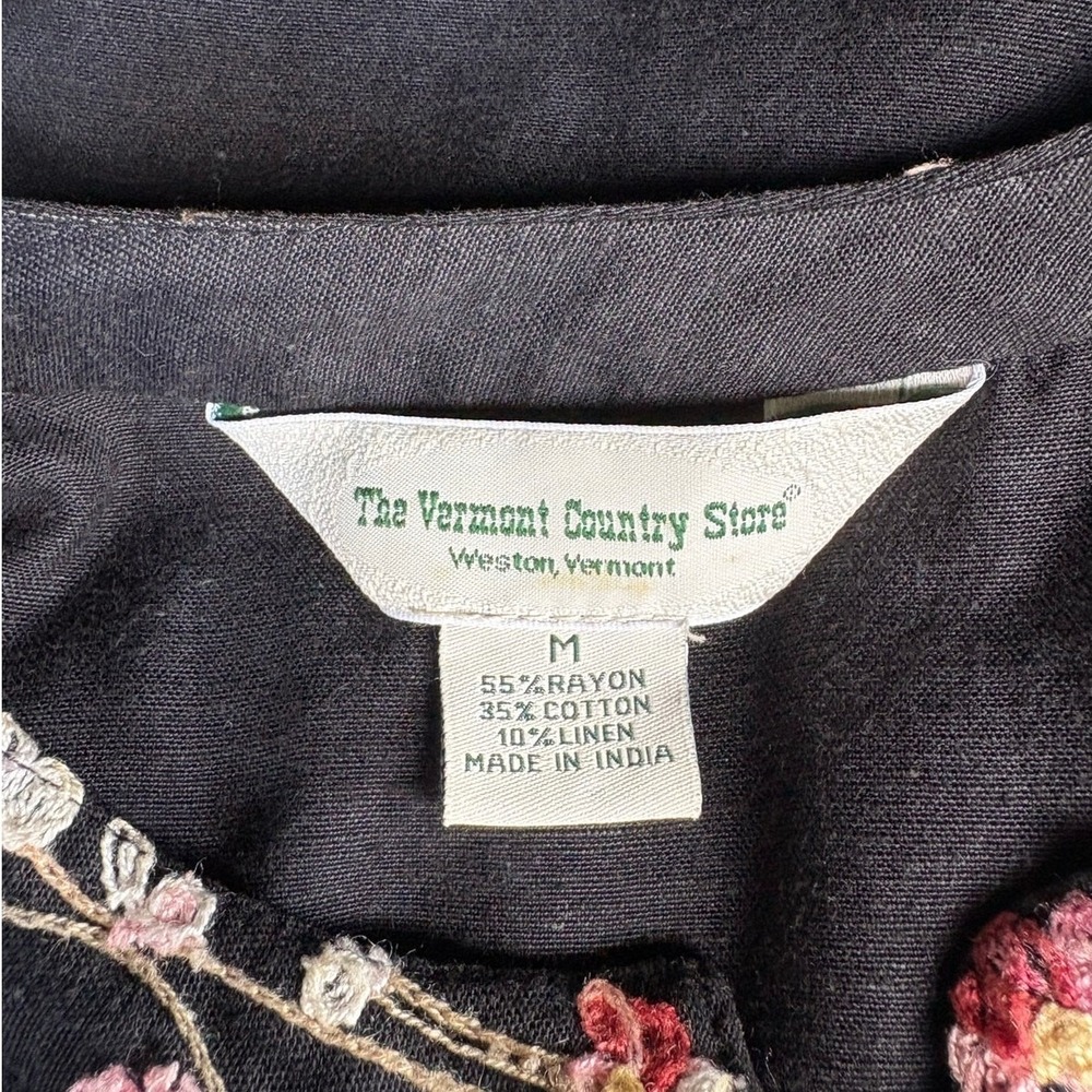 Vermont Country Store Embroidered Floral‎ Cottagecore Boho Cardigan Jacket - M - Picture 9 of 10